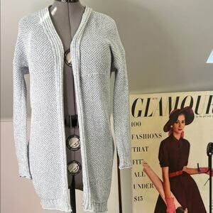 Faherty women’s cardigan sweater Light blue Open-Front long cotton rescue me